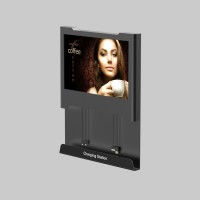 Floor Stand 19'' Digital Screen 4-Port Advertising Charging Station For Restaurant Cell Phone Charging station